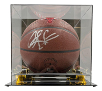 Dennis Rodman Signed Bulls Logo Basketball with Display Case (Beckett) at PristineAuction.com