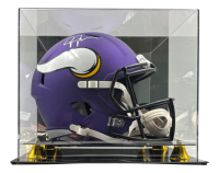 Justin Jefferson Signed Vikings Full-Size Speed Helmet with Display Case (Beckett) at PristineAuction.com