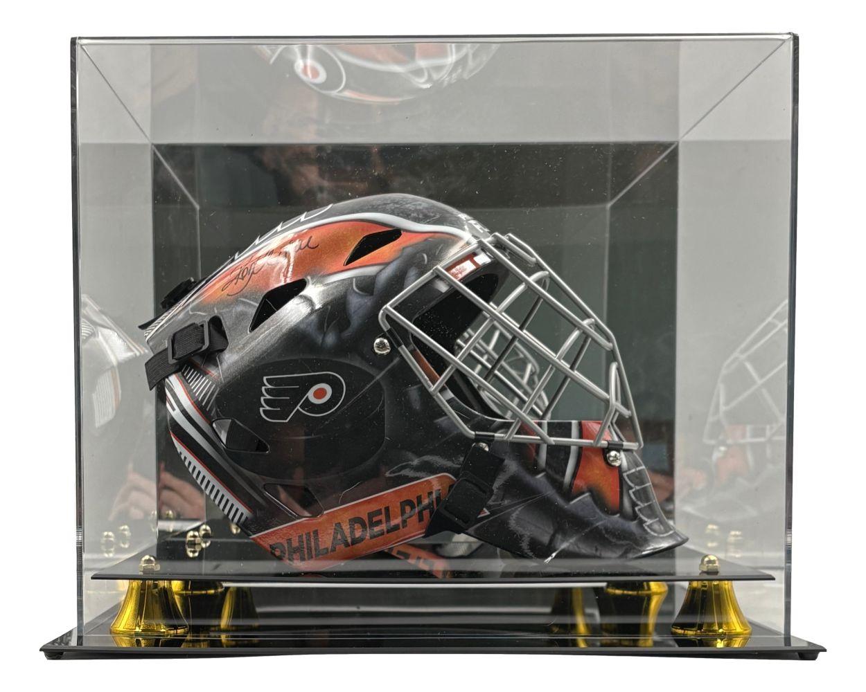 Ron Hextall Signed Flyers Full-Size Goalie Mask with Display Case (Beckett) at PristineAuction.com Ron Hextall Signed Flyers Full-Size Goalie Mask with Display Case (Beckett) at PristineAuction.com