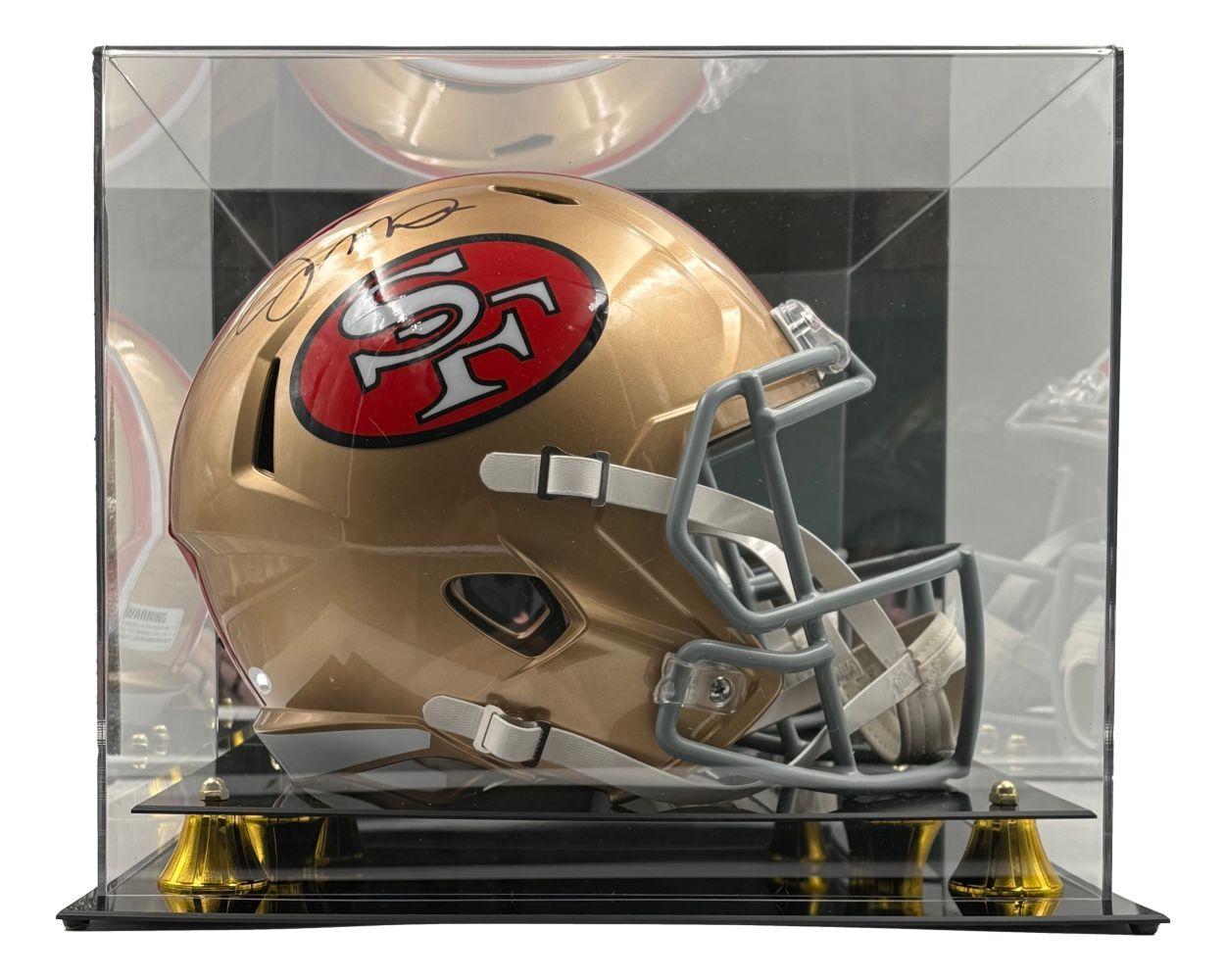 Joe Montana Signed 49ers Full-Size Speed Helmet with Display Case (JSA) at PristineAuction.com Joe Montana Signed 49ers Full-Size Speed Helmet with Display Case (JSA) at PristineAuction.com