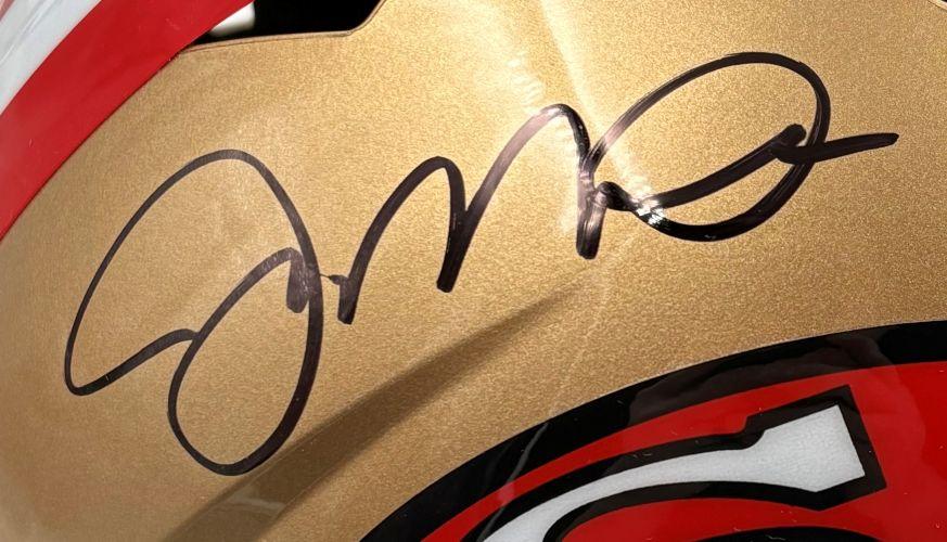 Joe Montana Signed 49ers Full-Size Speed Helmet with Display Case (JSA) at PristineAuction.com Joe Montana Signed 49ers Full-Size Speed Helmet with Display Case (JSA) at PristineAuction.com