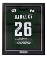 Saquon Barkley Signed Custom Framed Jersey (PSA) at PristineAuction.com