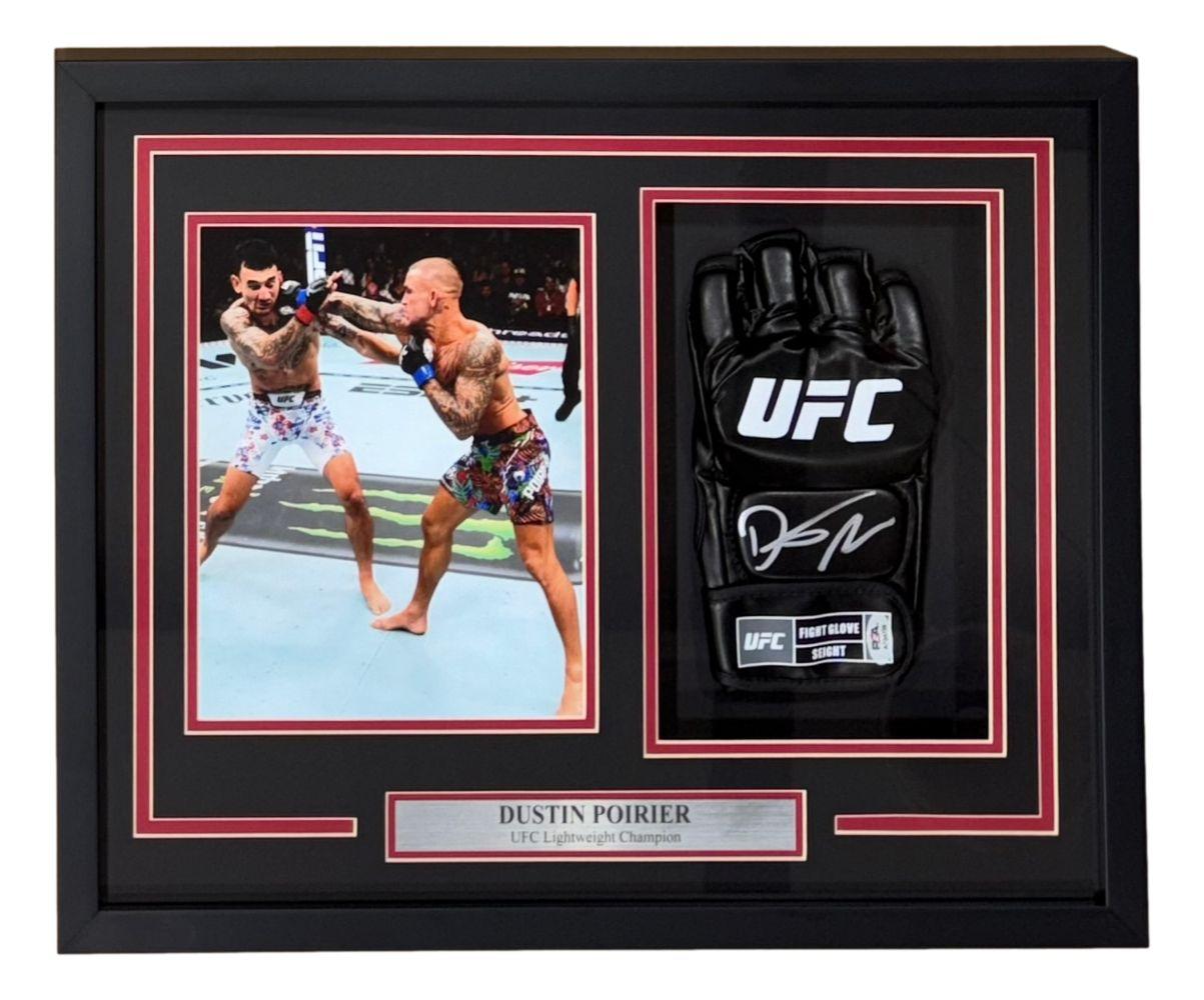 Dustin Poirier Signed UFC Custom Framed Fight Glove (PSA) at PristineAuction.com Dustin Poirier Signed UFC Custom Framed Fight Glove (PSA) at PristineAuction.com