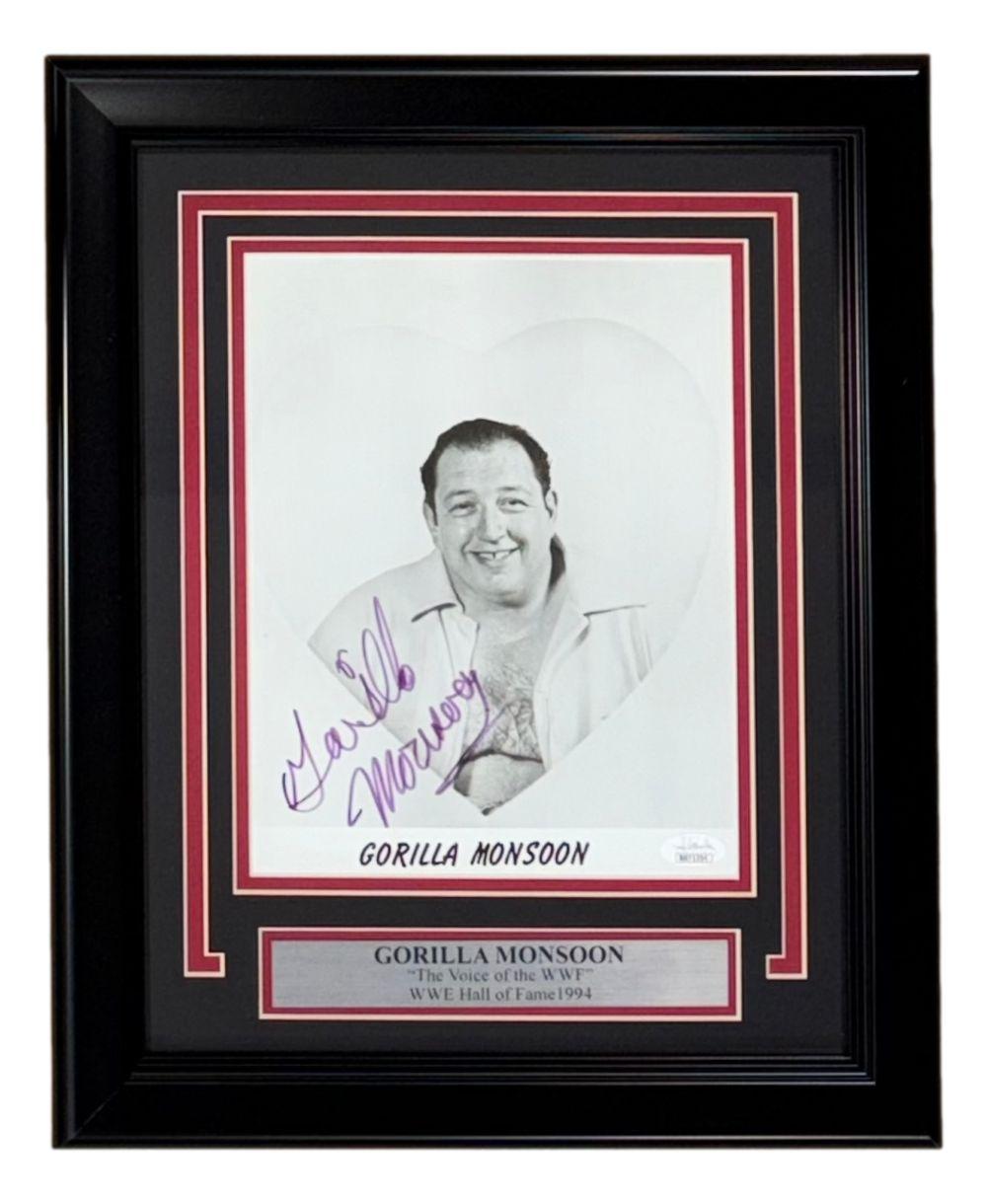 Gorilla Monsoon Signed WWE Custom Framed Photo (JSA) at PristineAuction.com Gorilla Monsoon Signed WWE Custom Framed Photo (JSA) at PristineAuction.com