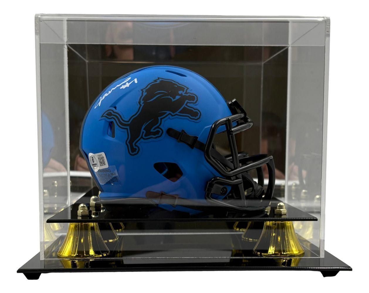 Jameson Williams Signed Lions Rave Alternate Speed Mini Helmet with Display Case (Beckett) at PristineAuction.com Jameson Williams Signed Lions Rave Alternate Speed Mini Helmet with Display Case (Beckett) at PristineAuction.com