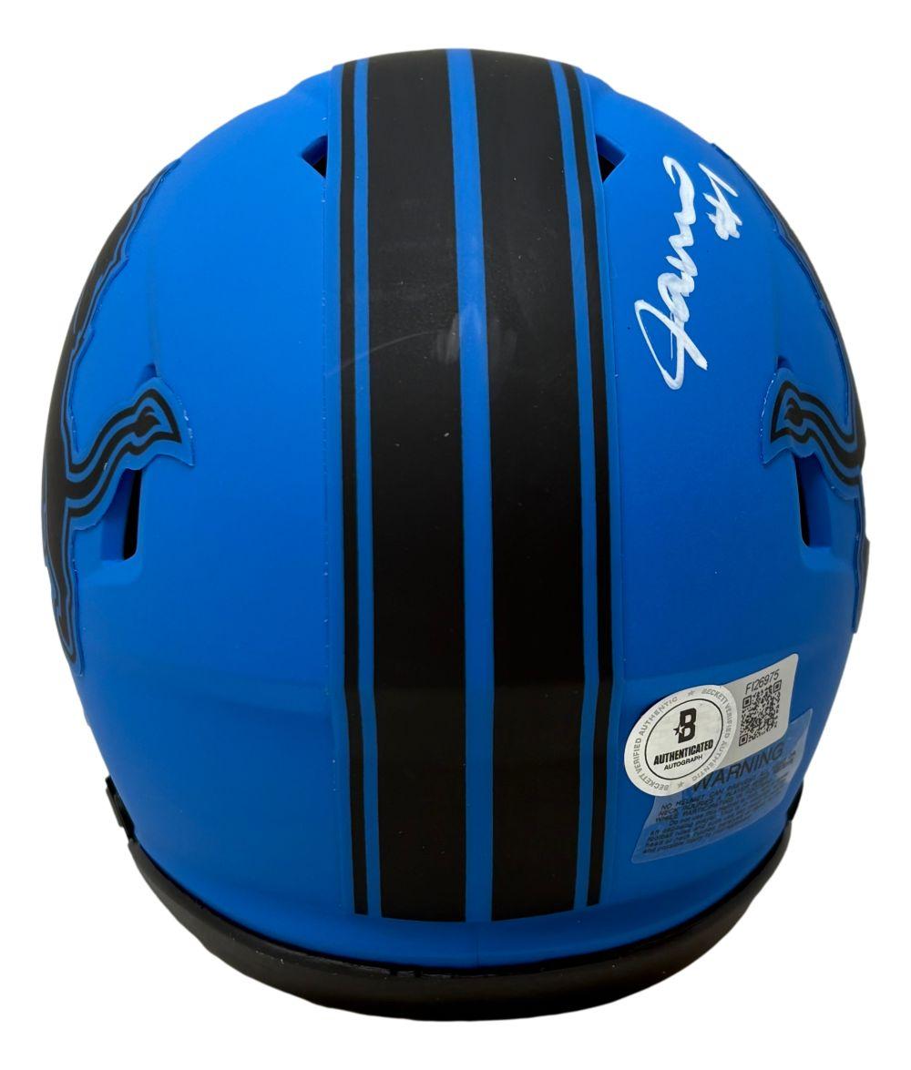 Jameson Williams Signed Lions Rave Alternate Speed Mini Helmet with Display Case (Beckett) at PristineAuction.com Jameson Williams Signed Lions Rave Alternate Speed Mini Helmet with Display Case (Beckett) at PristineAuction.com
