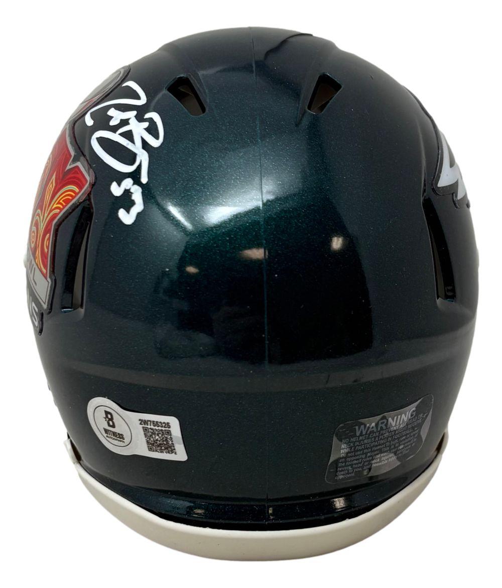 Zack Baun Signed Eagles Super Bowl 59 Speed Mini Helmet with Display Case (Beckett) at PristineAuction.com Zack Baun Signed Eagles Super Bowl 59 Speed Mini Helmet with Display Case (Beckett) at PristineAuction.com