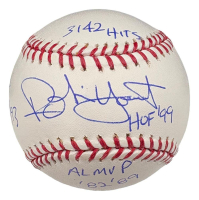 Robin Yount Signed OML Baseball Inscribed "3142 Hits","4/5/74 10/3/93","HOF 99" & "AL MVP '82 '89" (JSA) at PristineAuction.com