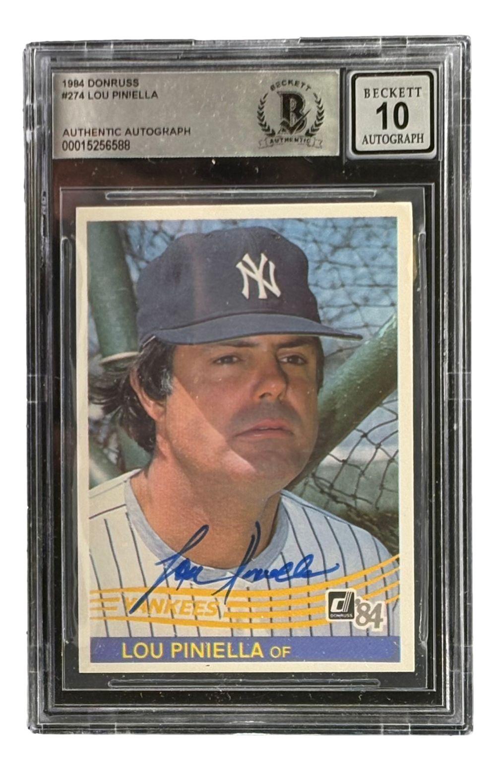 Lou Piniella Signed 1984 Donruss #274 (BGS | Auto 10) at PristineAuction.com Lou Piniella Signed 1984 Donruss #274 (BGS | Auto 10) at PristineAuction.com