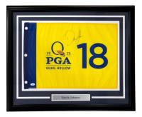 Dustin Johnson Signed 2025 PGA Championship Custom Framed Golf Flag (JSA) at PristineAuction.com