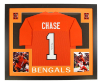 Ja'Marr Chase Signed Custom Framed Jersey (JSA) at PristineAuction.com