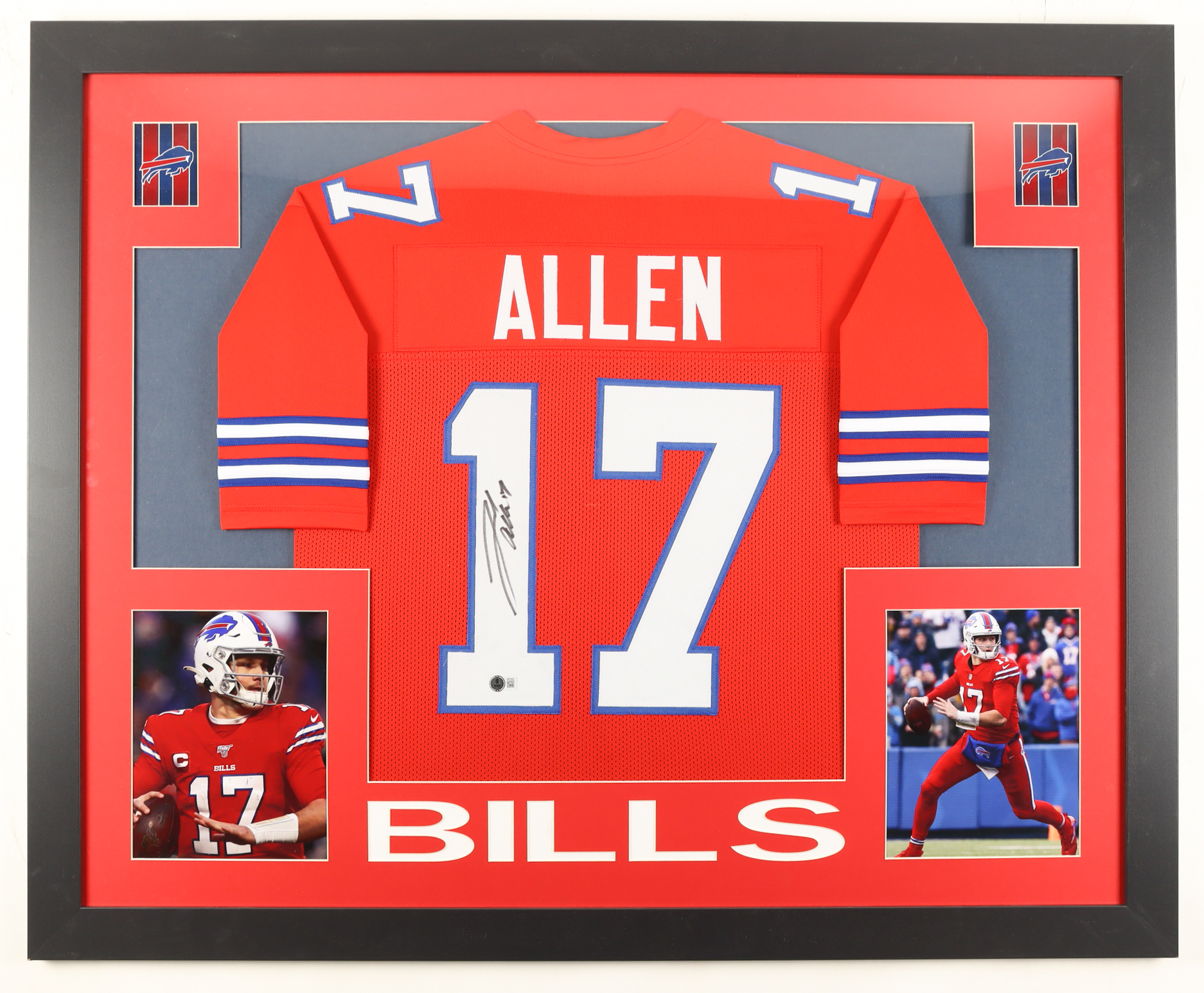 Josh Allen Signed Custom Framed Jersey Display (Beckett) at PristineAuction.com Josh Allen Signed Custom Framed Jersey Display (Beckett) at PristineAuction.com
