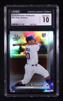 Pete Alonso 2019 Bowman Platinum #20 RC (CGC 10) at PristineAuction.com