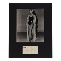 Loretta Young Signed Custom Matted Cut Display with Photo (JSA) at PristineAuction.com