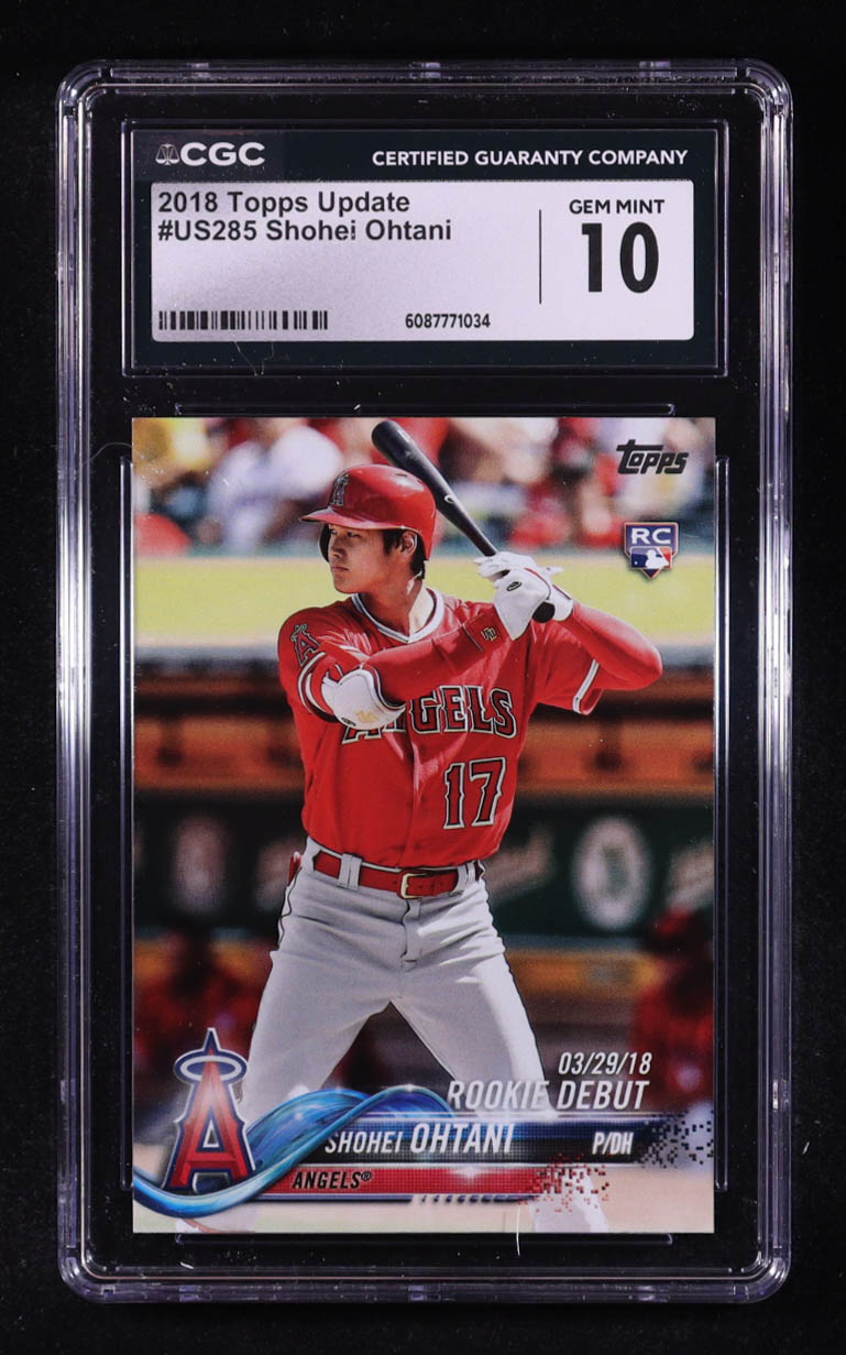 Shohei Ohtani 2018 Topps Update #US285 RD RC (CGC 10) at PristineAuction.com Shohei Ohtani 2018 Topps Update #US285 RD RC (CGC 10) at PristineAuction.com