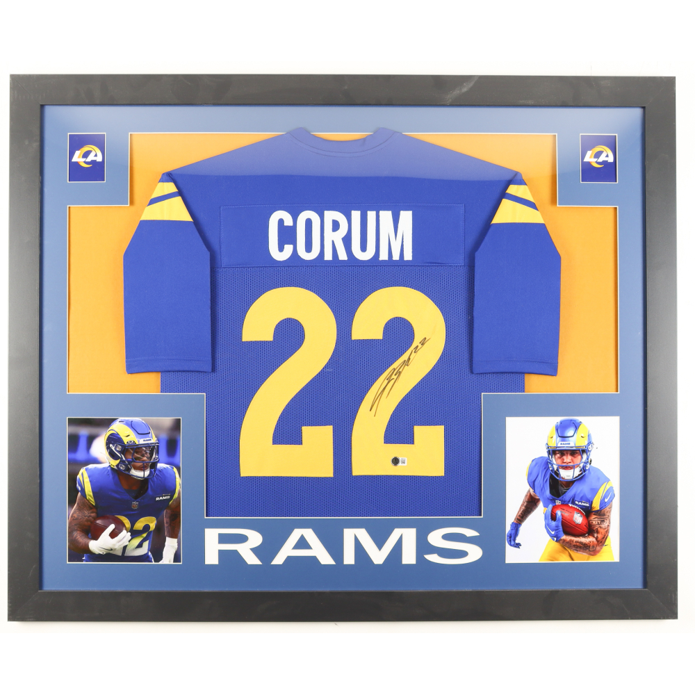 Blake Corum Signed Custom Framed Jersey (Beckett) at PristineAuction.com