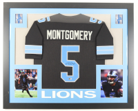 David Montgomery Signed Custom Framed Jersey Display (Beckett) at PristineAuction.com