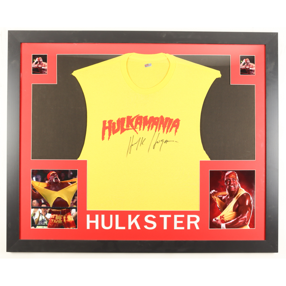 Hulk Hogan Signed Custom Framed "Hulkamania" T-Shirt Display (PIA) at PristineAuction.com