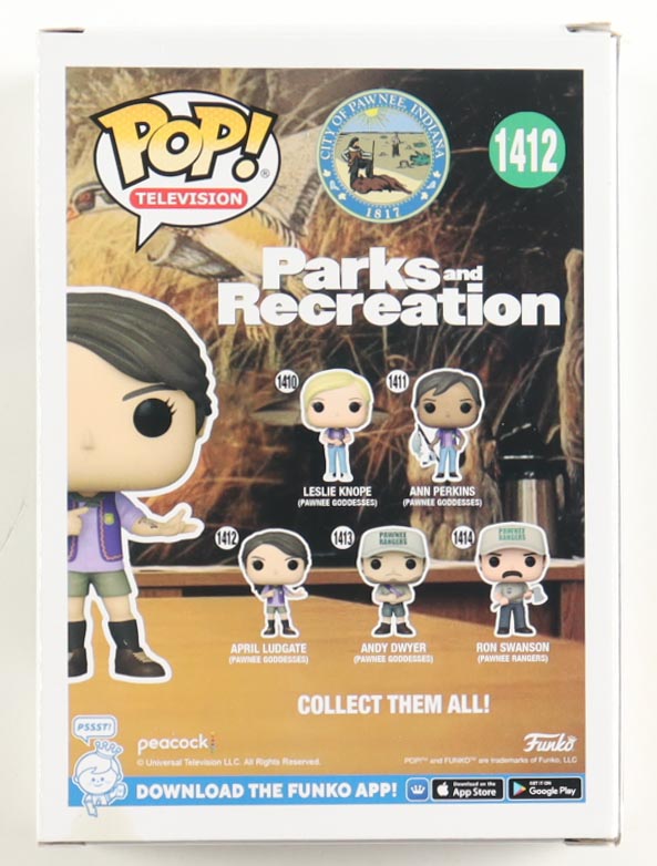 Aubrey Plaza Signed "Parks and Recreation" #1412 April Ludgate Pawnee Goddesses Funko Pop! Vinyl Figure (JSA) at PristineAuction.com Aubrey Plaza Signed "Parks and Recreation" #1412 April Ludgate Pawnee Goddesses Funko Pop! Vinyl Figure (JSA) at PristineAuction.com
