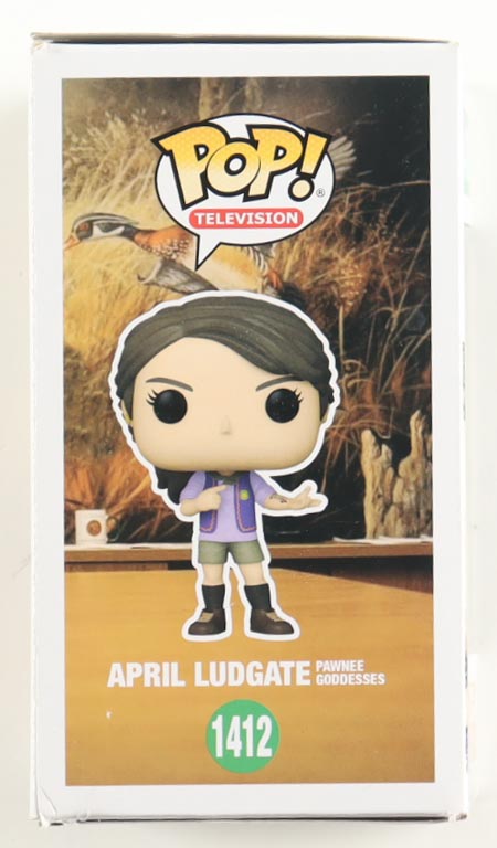 Aubrey Plaza Signed "Parks and Recreation" #1412 April Ludgate Pawnee Goddesses Funko Pop! Vinyl Figure (JSA) at PristineAuction.com Aubrey Plaza Signed "Parks and Recreation" #1412 April Ludgate Pawnee Goddesses Funko Pop! Vinyl Figure (JSA) at PristineAuction.com