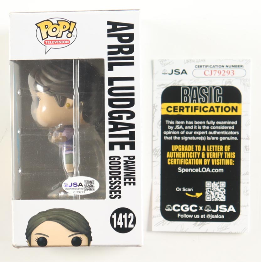 Aubrey Plaza Signed "Parks and Recreation" #1412 April Ludgate Pawnee Goddesses Funko Pop! Vinyl Figure (JSA) at PristineAuction.com Aubrey Plaza Signed "Parks and Recreation" #1412 April Ludgate Pawnee Goddesses Funko Pop! Vinyl Figure (JSA) at PristineAuction.com