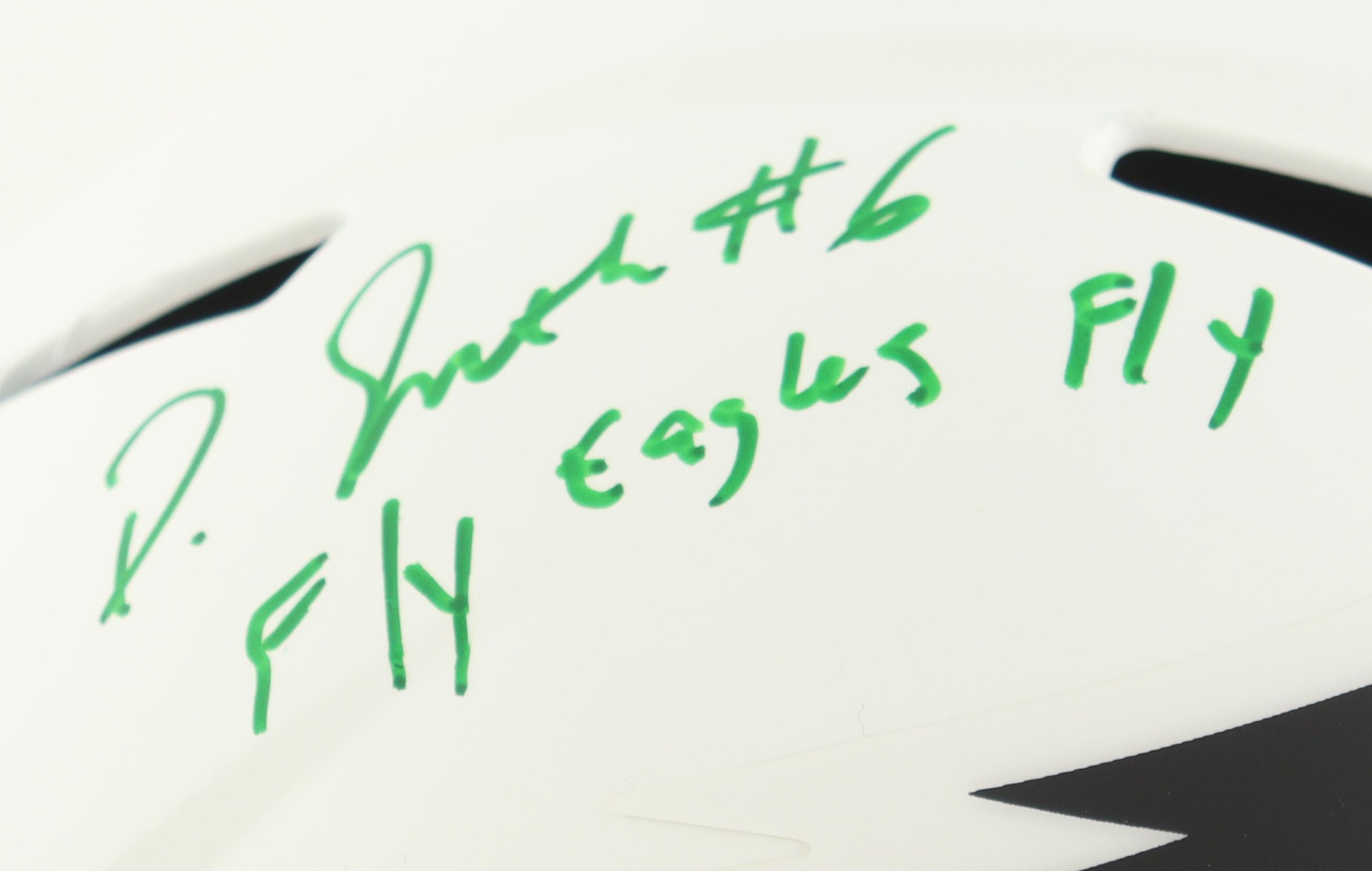 DeVonta Smith Signed Eagles Full-Size Lunar Eclipse Alternate Speed Helmet Inscribed "Fly Eagles Fly" (Beckett) at PristineAuction.com DeVonta Smith Signed Eagles Full-Size Lunar Eclipse Alternate Speed Helmet Inscribed "Fly Eagles Fly" (Beckett) at PristineAuction.com