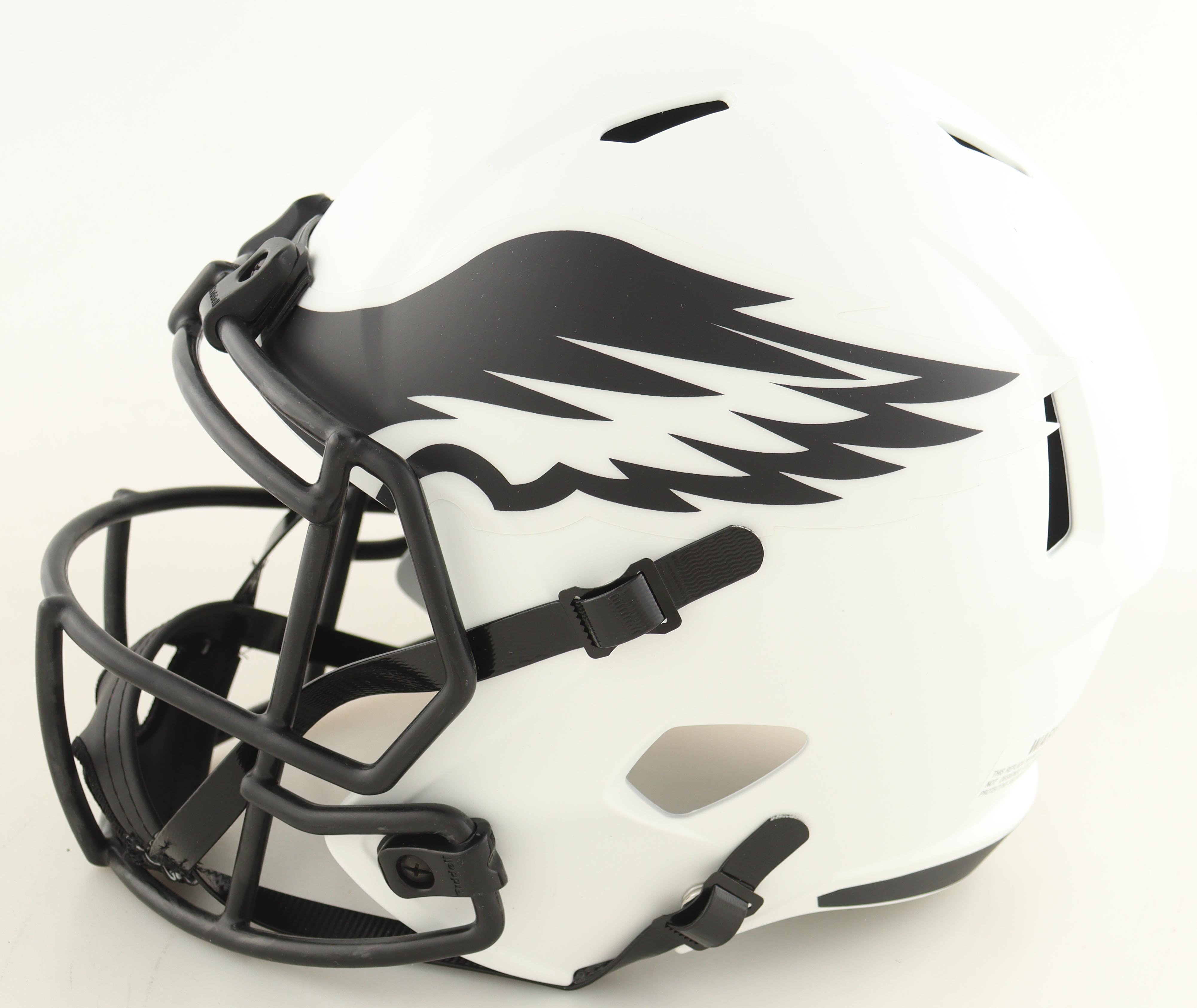 DeVonta Smith Signed Eagles Full-Size Lunar Eclipse Alternate Speed Helmet Inscribed "Fly Eagles Fly" (Beckett) at PristineAuction.com DeVonta Smith Signed Eagles Full-Size Lunar Eclipse Alternate Speed Helmet Inscribed "Fly Eagles Fly" (Beckett) at PristineAuction.com