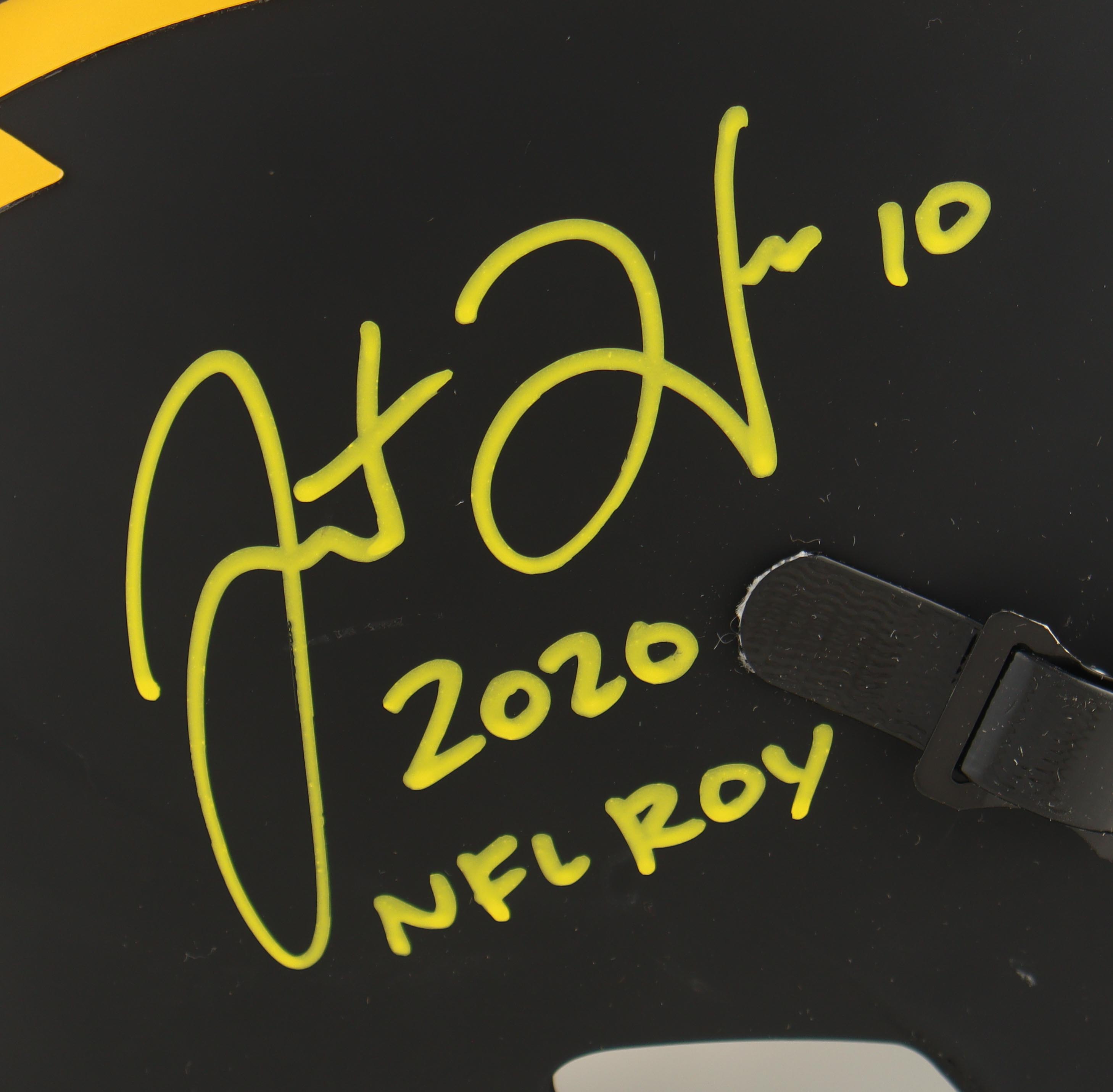 Justin Herbert Signed Chargers Full-Size Eclipse Alternate Speed Helmet Inscribed "2020 NFL ROY" (Beckett) at PristineAuction.com Justin Herbert Signed Chargers Full-Size Eclipse Alternate Speed Helmet Inscribed "2020 NFL ROY" (Beckett) at PristineAuction.com