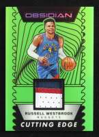 Russell Westbrook 2024-25 Panini Obsidian Cutting Edge Memorabilia Electric Etch Green Flood #2 #02/25 at PristineAuction.com