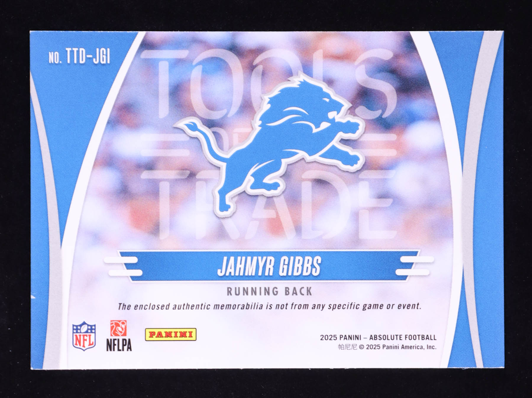 Jahmyr Gibbs 2025 Absolute Tools of the Trade Double #17 #11/249 at PristineAuction.com Jahmyr Gibbs 2025 Absolute Tools of the Trade Double #17 #11/249 at PristineAuction.com