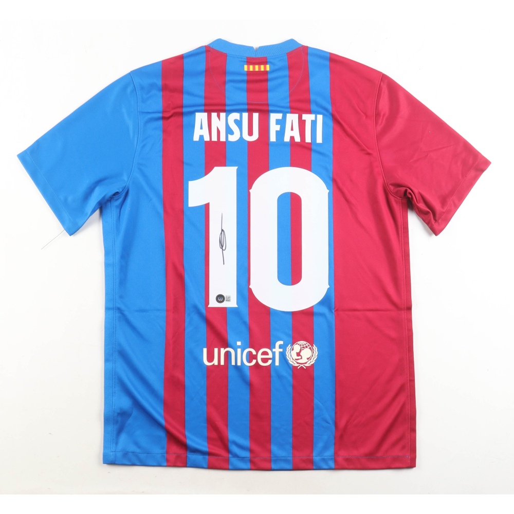 Ansu Fati Signed F. C. Barcelona Nike Authentic Jersey (Beckett) at PristineAuction.com