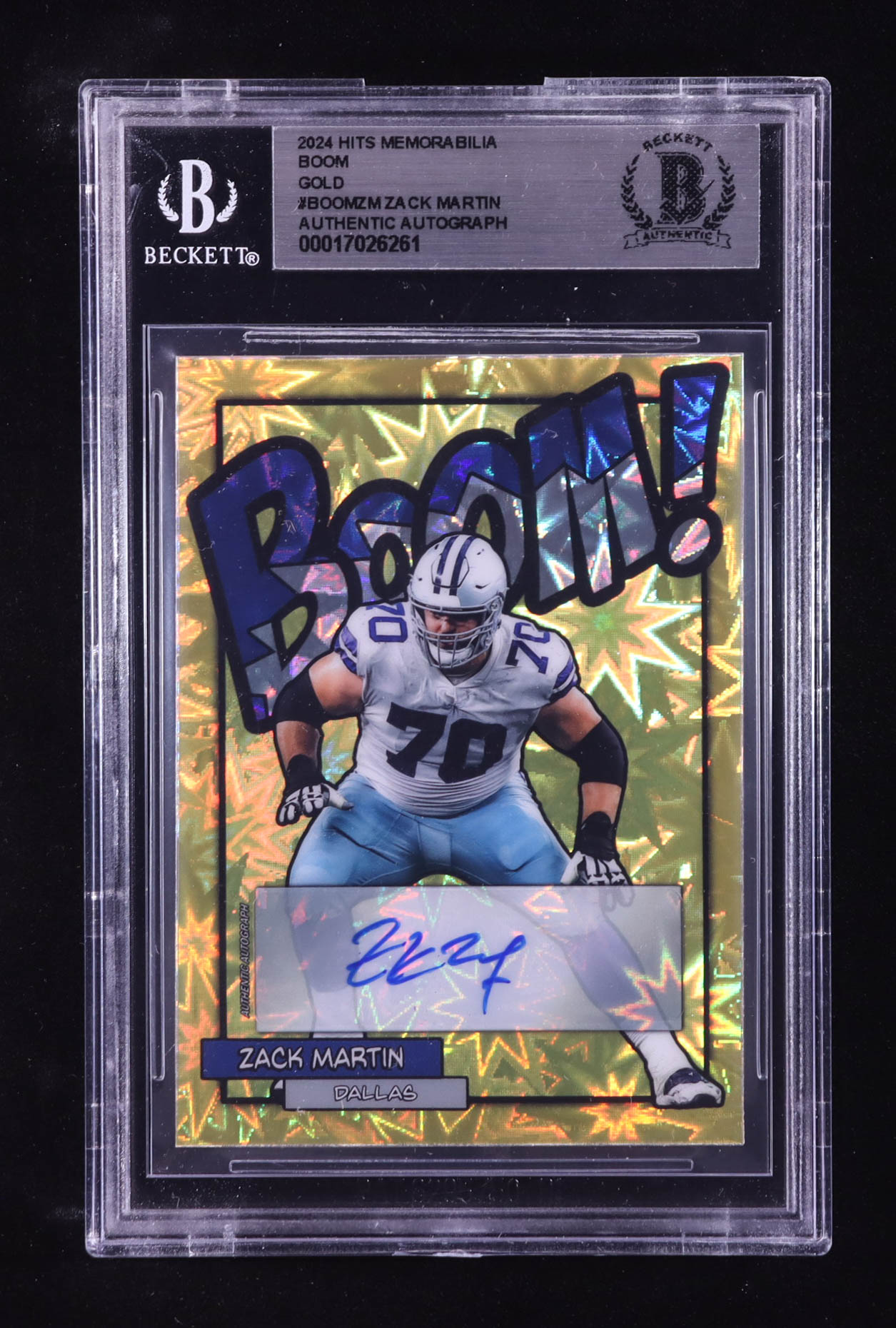 Zack Martin Signed 2024 Hits Memorabilia Boom Gold #BOOMZM #08/10 (BGS) at PristineAuction.com Zack Martin Signed 2024 Hits Memorabilia Boom Gold #BOOMZM #08/10 (BGS) at PristineAuction.com