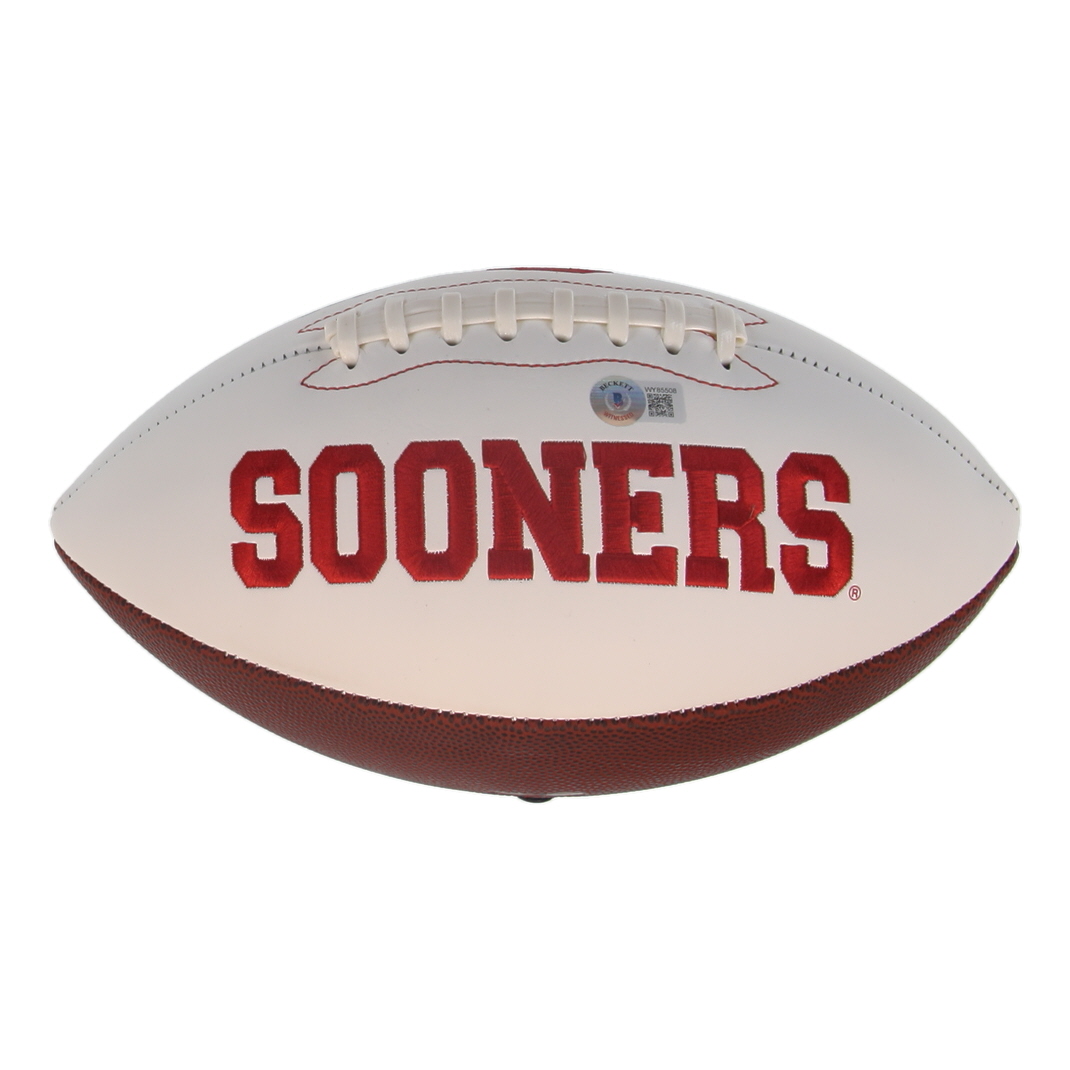 Adrian Peterson Signed Oklahoma Sooners Logo Football Inscribed "1925 Rushing Yards Freshman Year" (Beckett) at PristineAuction.com Adrian Peterson Signed Oklahoma Sooners Logo Football Inscribed "1925 Rushing Yards Freshman Year" (Beckett) at PristineAuction.com