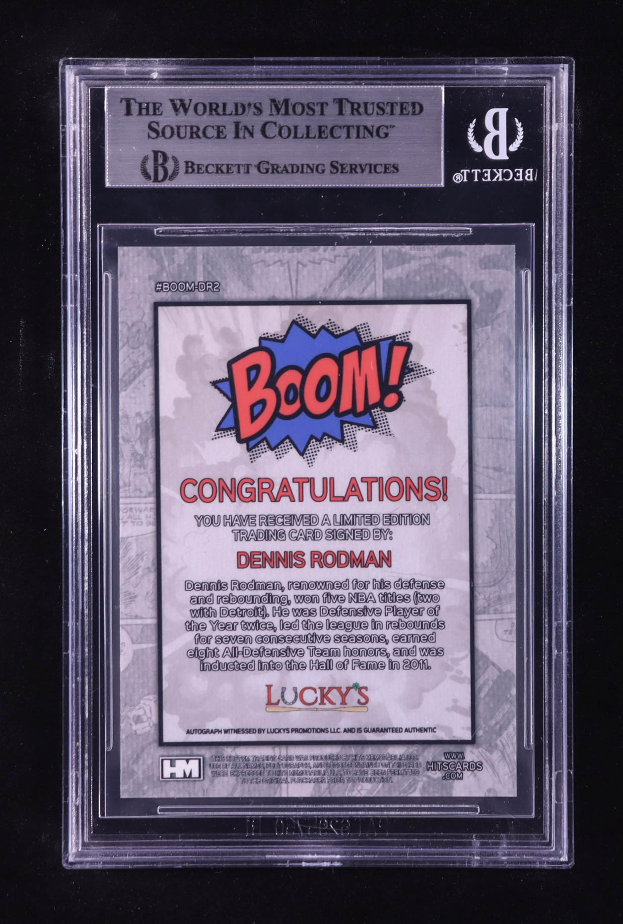 Dennis Rodman Signed 2024 Hits Memorabilia Boom Silver #BOOMDR2 (BGS) at PristineAuction.com Dennis Rodman Signed 2024 Hits Memorabilia Boom Silver #BOOMDR2 (BGS) at PristineAuction.com