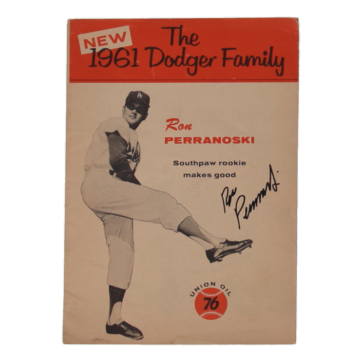 Ron Perranoski Signed 1961 The Dodger Family Booklet (JSA) at PristineAuction.com Ron Perranoski Signed 1961 The Dodger Family Booklet (JSA) at PristineAuction.com