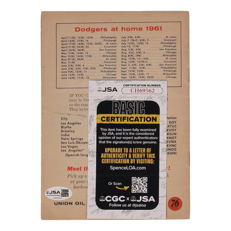 Ron Perranoski Signed 1961 The Dodger Family Booklet (JSA) at PristineAuction.com Ron Perranoski Signed 1961 The Dodger Family Booklet (JSA) at PristineAuction.com