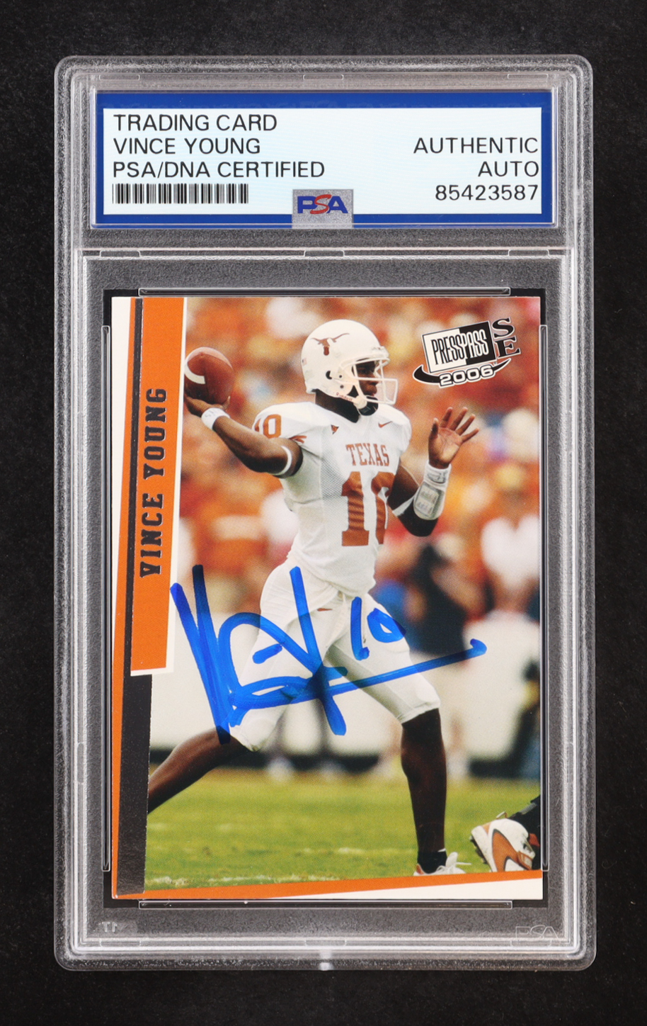 Vince Young Signed 2006 Press Pass SE #39 RC (PSA) at PristineAuction.com Vince Young Signed 2006 Press Pass SE #39 RC (PSA) at PristineAuction.com