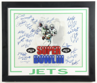 Jets Super Bowl III Custom Framed Photo Display Signed by (24) with Joe Namath, Emerson Boozer, Earl Christy, Cornell Gordon (JSA) at PristineAuction.com