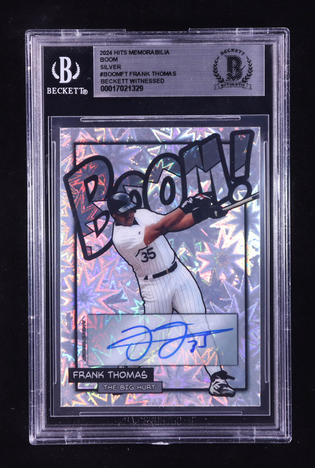 Frank Thomas Signed 2024 Hits Memorabilia Boom Silver #BOOMFT #03/35 (BGS) at PristineAuction.com Frank Thomas Signed 2024 Hits Memorabilia Boom Silver #BOOMFT #03/35 (BGS) at PristineAuction.com