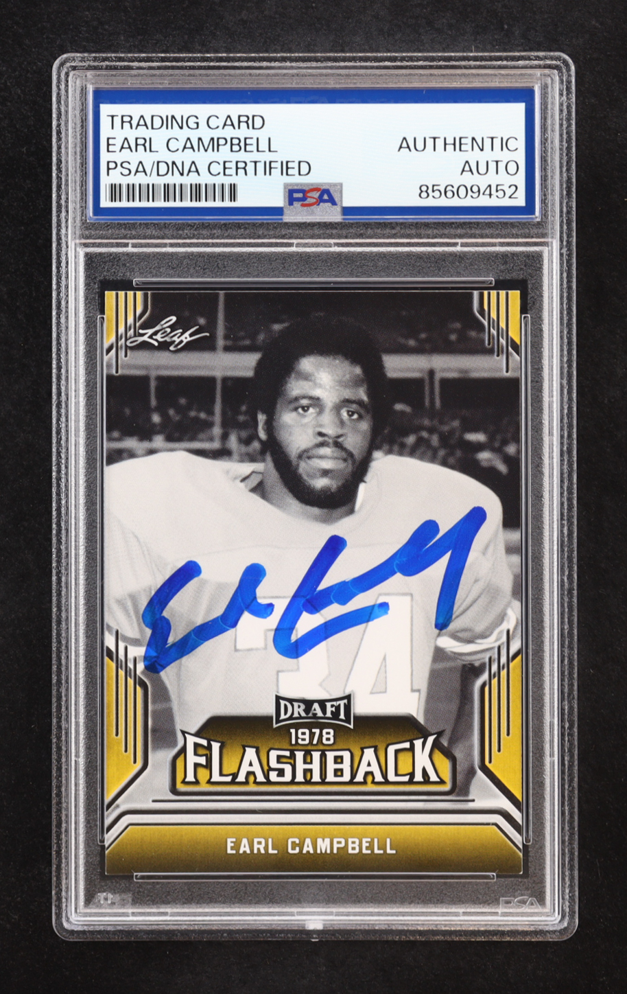 Earl Campbell Signed 2019 Leaf Draft Flashback 1978 #05 (PSA) at PristineAuction.com Earl Campbell Signed 2019 Leaf Draft Flashback 1978 #05 (PSA) at PristineAuction.com