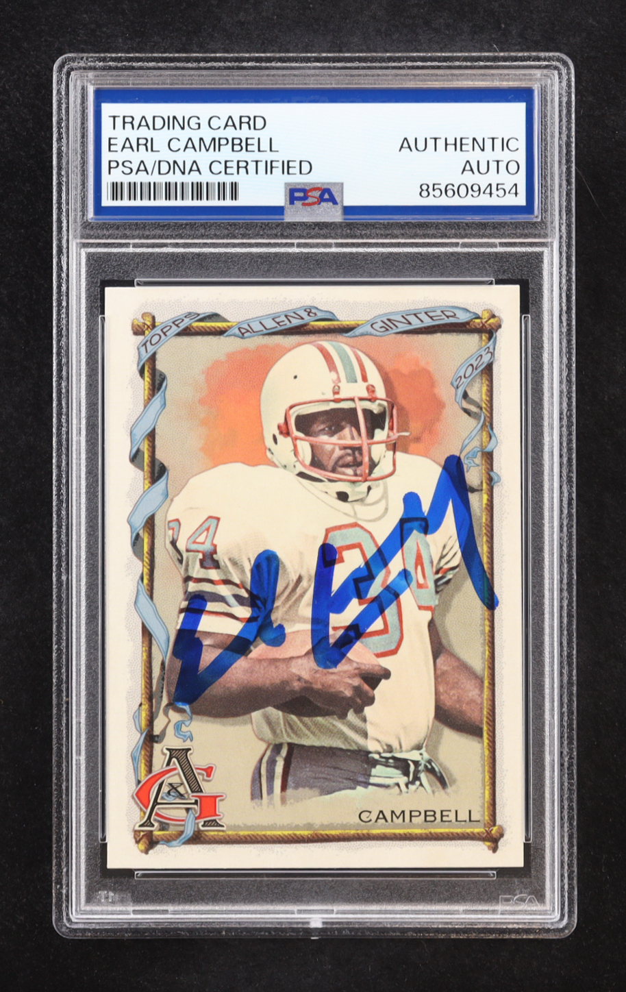 Earl Campbell Signed 2024 Topps Composite The World's Champions #410 (PSA) at PristineAuction.com Earl Campbell Signed 2024 Topps Composite The World's Champions #410 (PSA) at PristineAuction.com