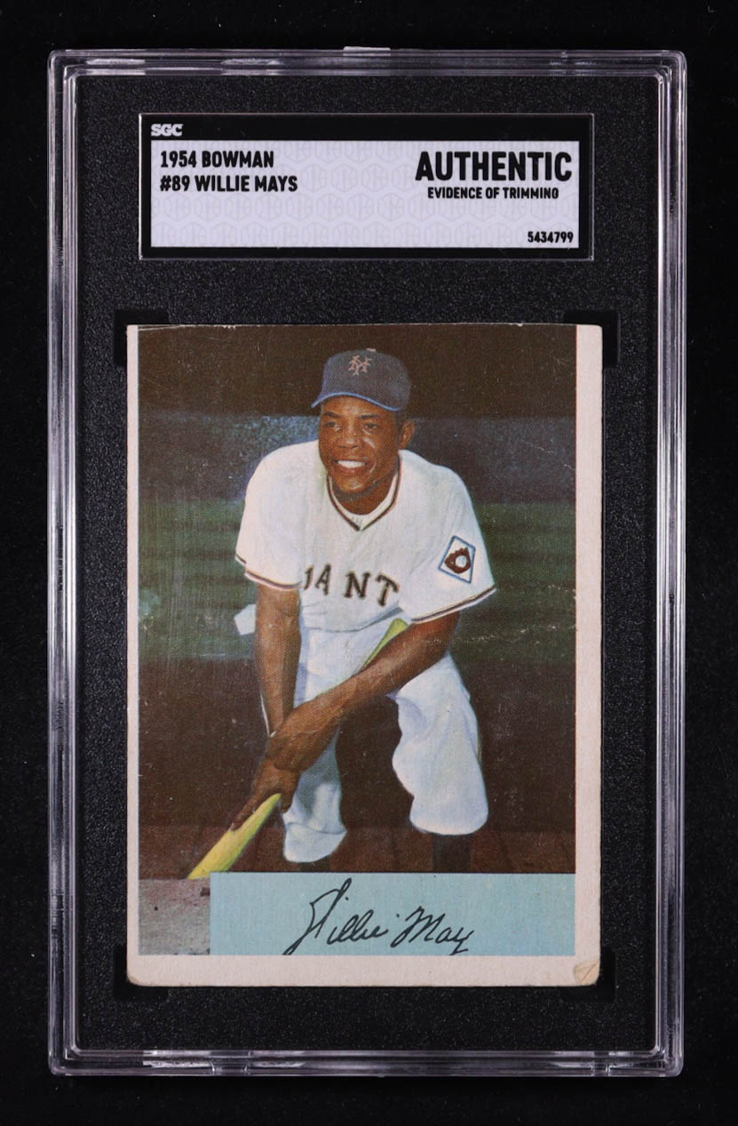 Willie Mays 1954 Bowman #89 (SGC Authentic) at PristineAuction.com Willie Mays 1954 Bowman #89 (SGC Authentic) at PristineAuction.com