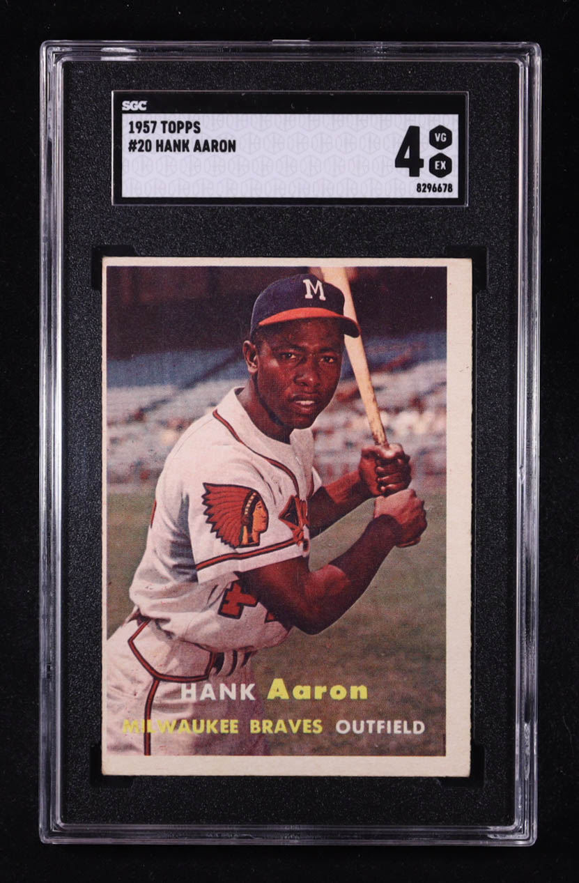 Hank Aaron 1957 Topps #20 (SGC 4) at PristineAuction.com Hank Aaron 1957 Topps #20 (SGC 4) at PristineAuction.com