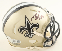 Drew Brees Signed Saints Speed Mini Helmet (Beckett & Brees) at PristineAuction.com