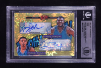 Larry Johnson & Muggsy Bogues Signed 2024 Hits Memorabilia Boom Gold #BOOMLJMB #05/10 (BGS) at PristineAuction.com