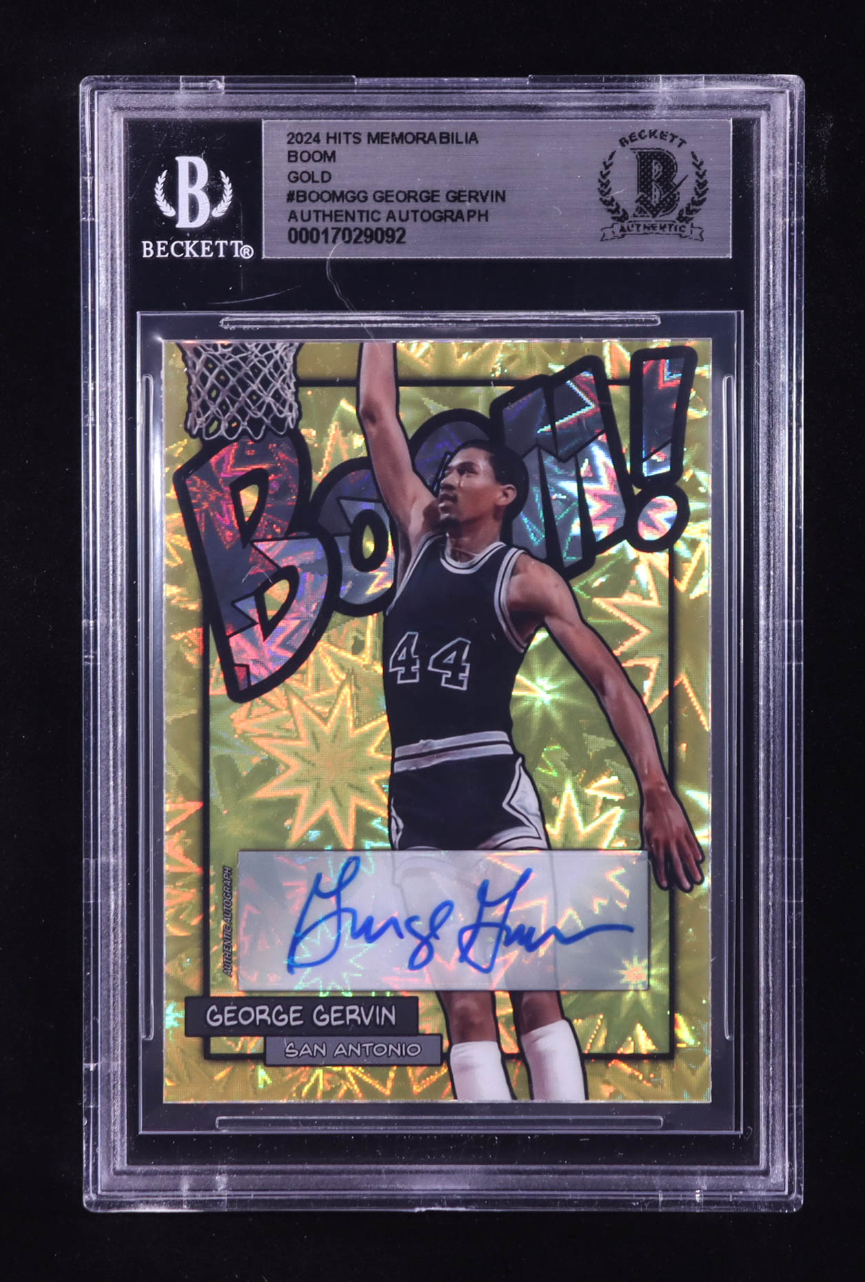 George Gervin Signed 2024 Hits Memorabilia Boom Gold #BOOMGG #06/10 (BGS) at PristineAuction.com George Gervin Signed 2024 Hits Memorabilia Boom Gold #BOOMGG #06/10 (BGS) at PristineAuction.com