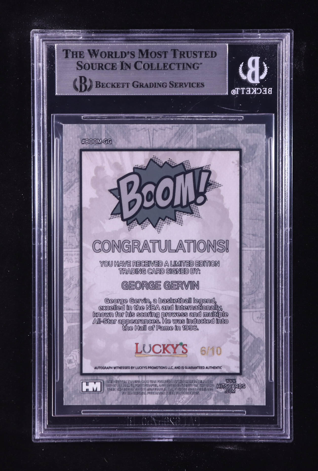 George Gervin Signed 2024 Hits Memorabilia Boom Gold #BOOMGG #06/10 (BGS) at PristineAuction.com George Gervin Signed 2024 Hits Memorabilia Boom Gold #BOOMGG #06/10 (BGS) at PristineAuction.com