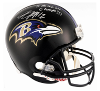 Jacoby Jones Signed Raven Full-Size Helmet Inscribed "Super Bowl XLVII Champs" (JSA) at PristineAuction.com