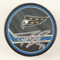 John Carlson Signed Capitals Logo Hockey Puck (SM) at PristineAuction.com