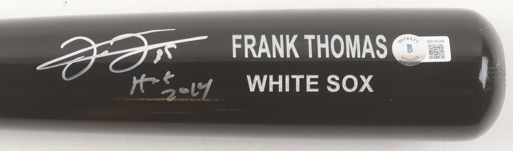 Frank Thomas Signed Rawlings Baseball Bat Inscribed "HOF 2014" (Beckett) at PristineAuction.com Frank Thomas Signed Rawlings Baseball Bat Inscribed "HOF 2014" (Beckett) at PristineAuction.com